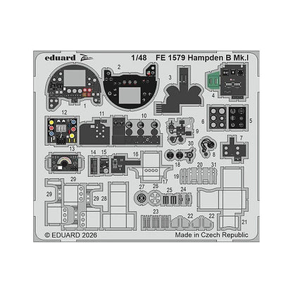 eduard fe1579 1 48 zoom set hampden b mk i for icm zoom photo etch set