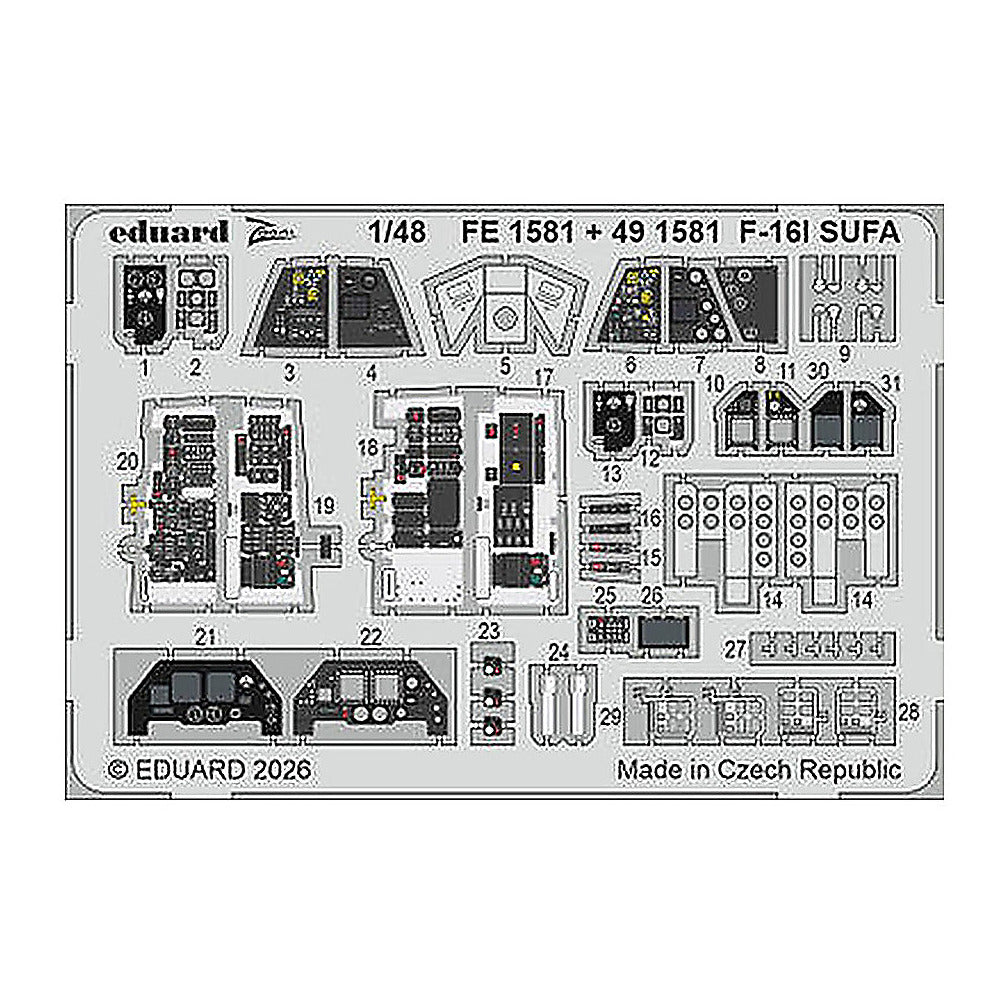 eduard fe1581 1 48 zoom set f 16i sufa for great wall hobby