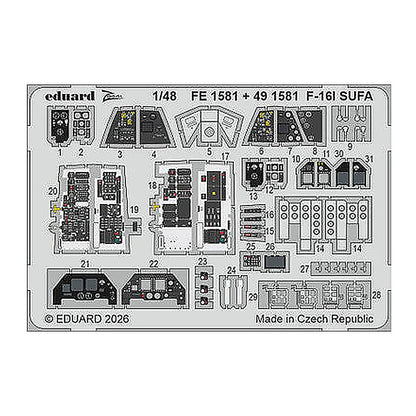 eduard fe1581 1 48 zoom set f 16i sufa for great wall hobby