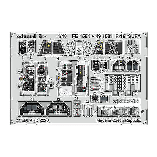 eduard fe1581 1 48 zoom set f 16i sufa for great wall hobby