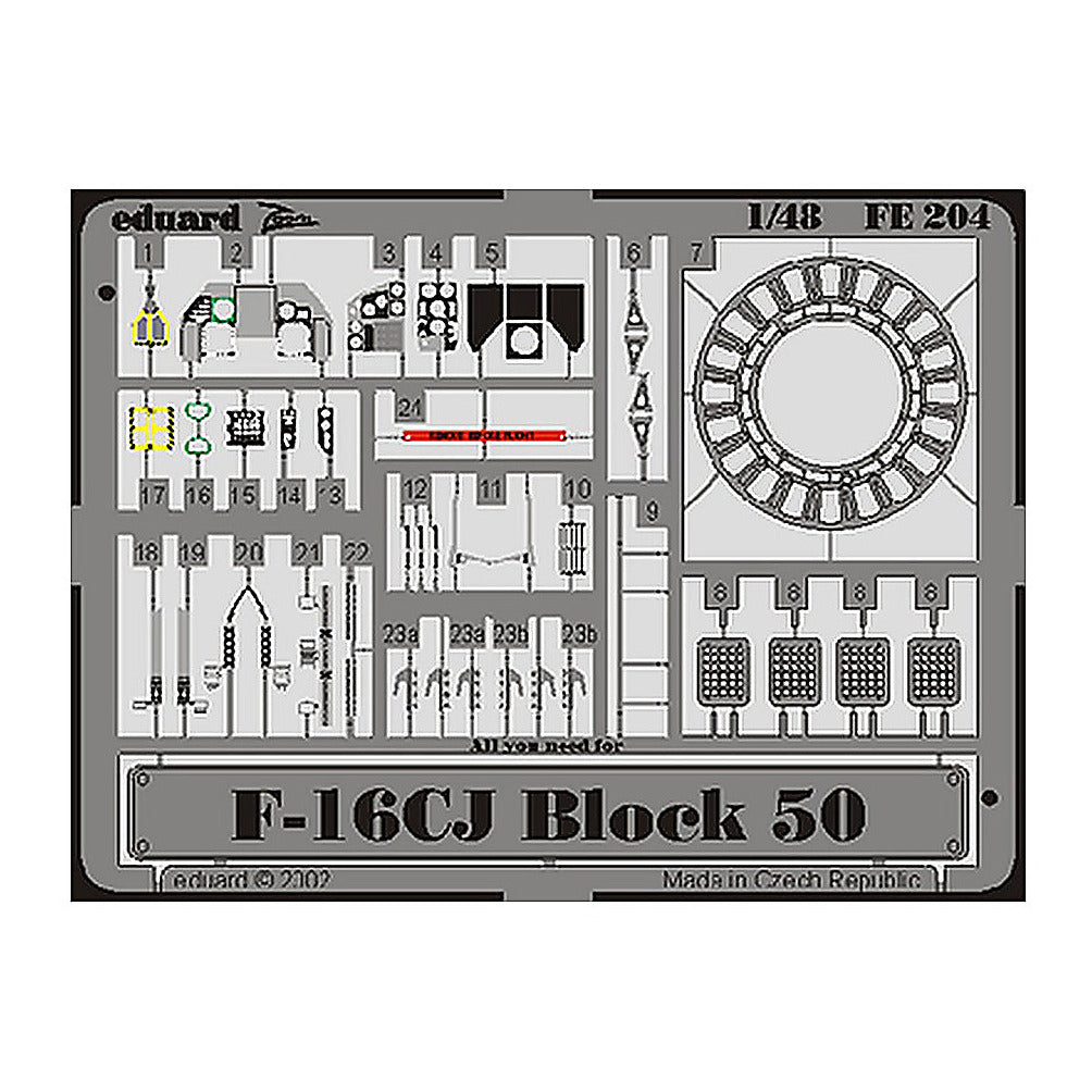 eduard fe204 1 48 f 16cj fighting falcon block 50 photo etch for