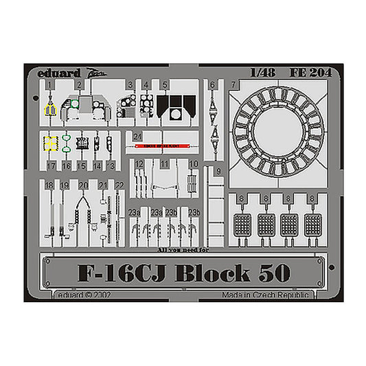 eduard fe204 1 48 f 16cj fighting falcon block 50 photo etch for