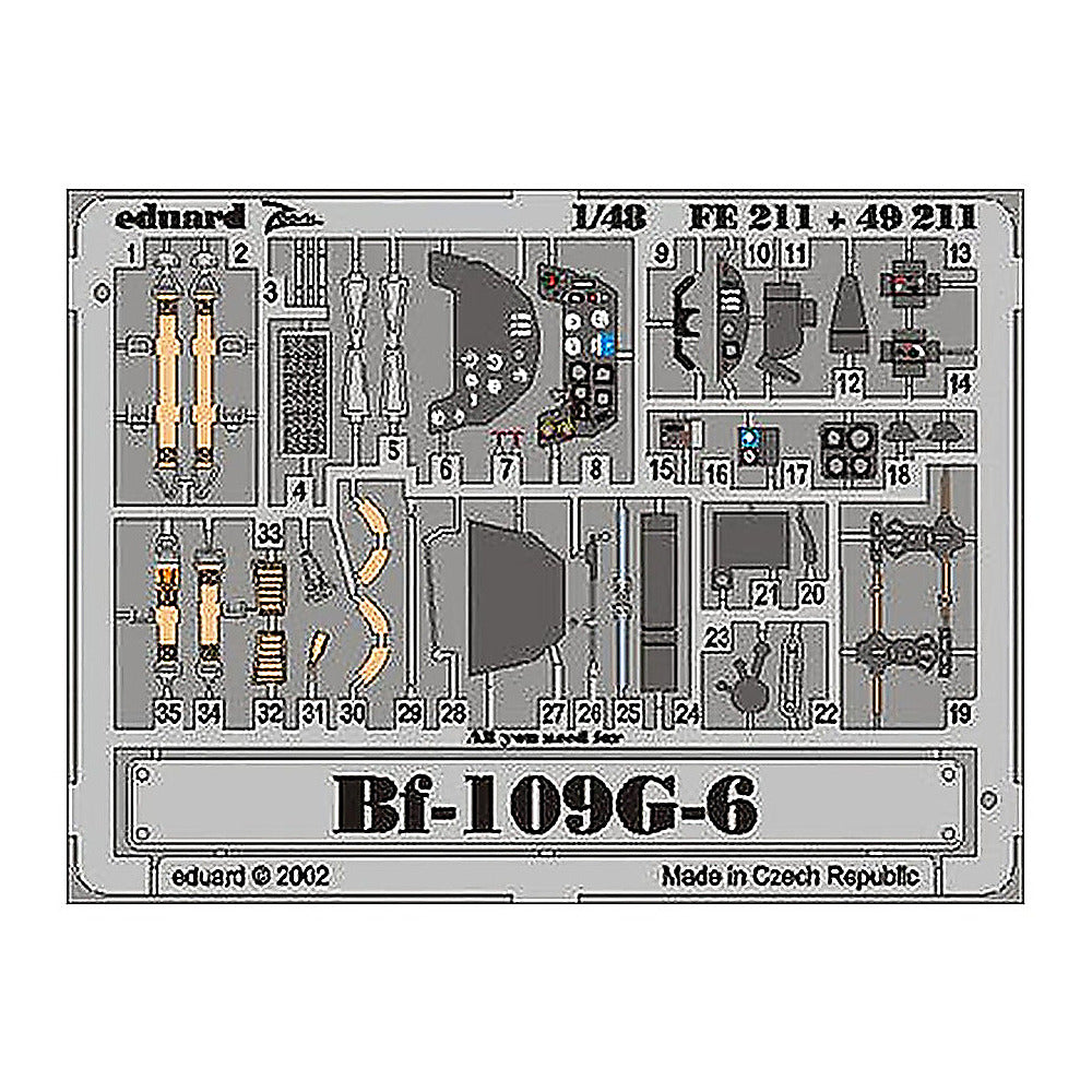 eduard fe211 1 48 bf 109g 6 for hasegawa photo etch detail set