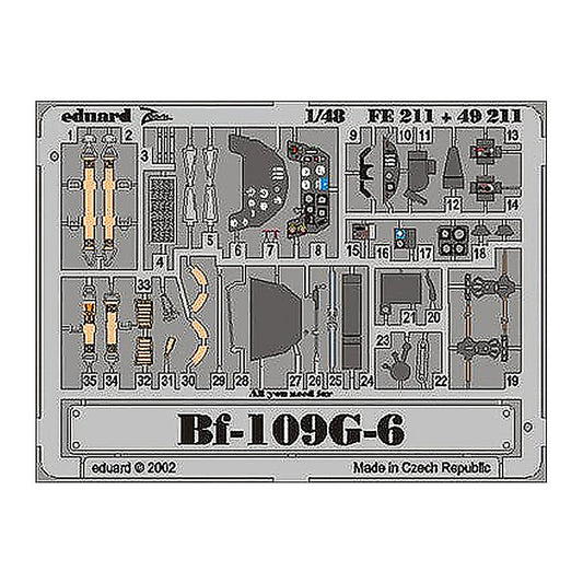 eduard fe211 1 48 bf 109g 6 for hasegawa photo etch detail set