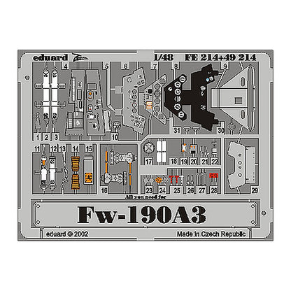 eduard fe214 1 48 fw 190a 3 for tamiya photo etch detail set