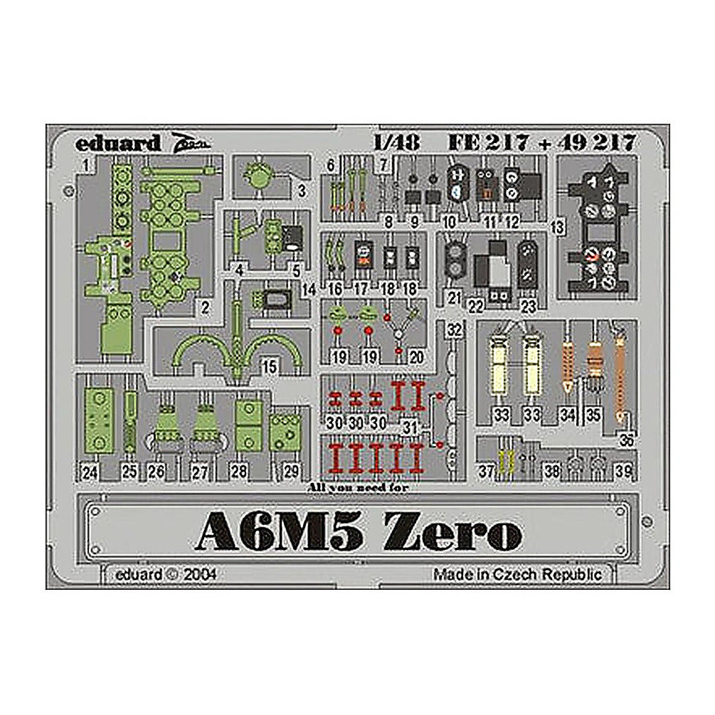eduard fe217 1 48 zero for hasegawa photo etch detail set