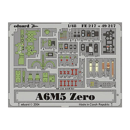 eduard fe217 1 48 zero for hasegawa photo etch detail set