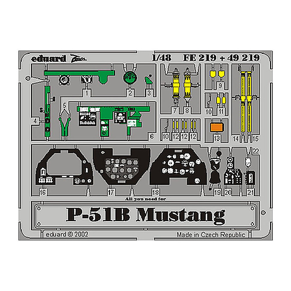 eduard fe219 1 48 p 51b photo etch interior detail set for tamiya
