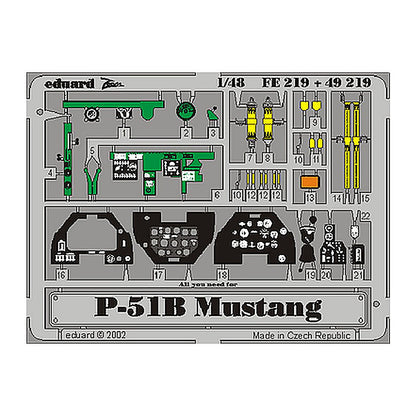 eduard fe219 1 48 p 51b photo etch interior detail set for tamiya