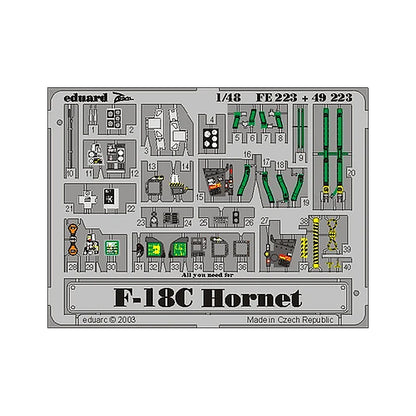 eduard fe223 1 48 f 18c photo etch interior detail set for hasegawa