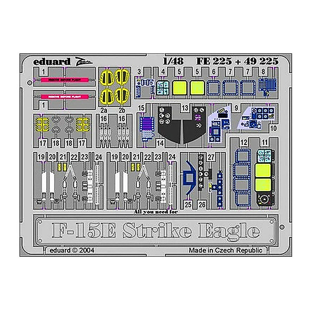 eduard fe225 1 48 f 15e photo etch interior detail set for revell