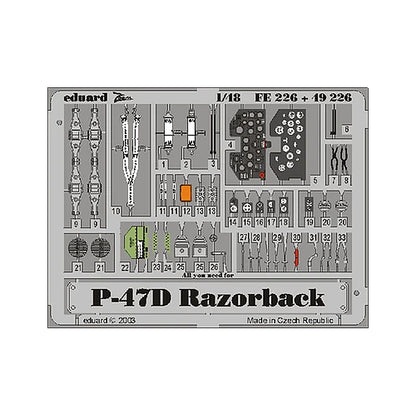 eduard fe226 1 48 p 47d 20 photo etch interior detail set for tamiya
