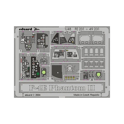 eduard fe231 1 48 f 4e phantom ii photo etch for hasegawa