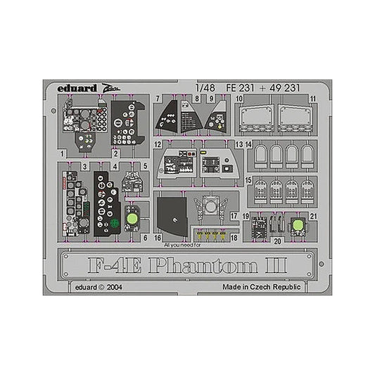 eduard fe231 1 48 f 4e phantom ii photo etch for hasegawa