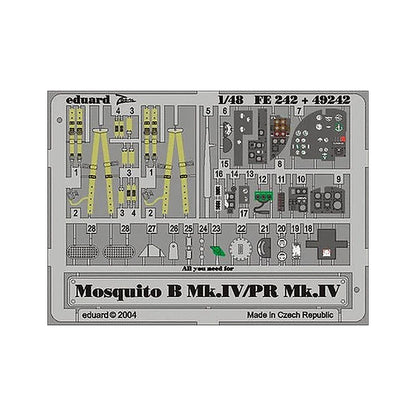 eduard fe242 1 48 mosquito b mk iv pr mk iv for tamiya 61066