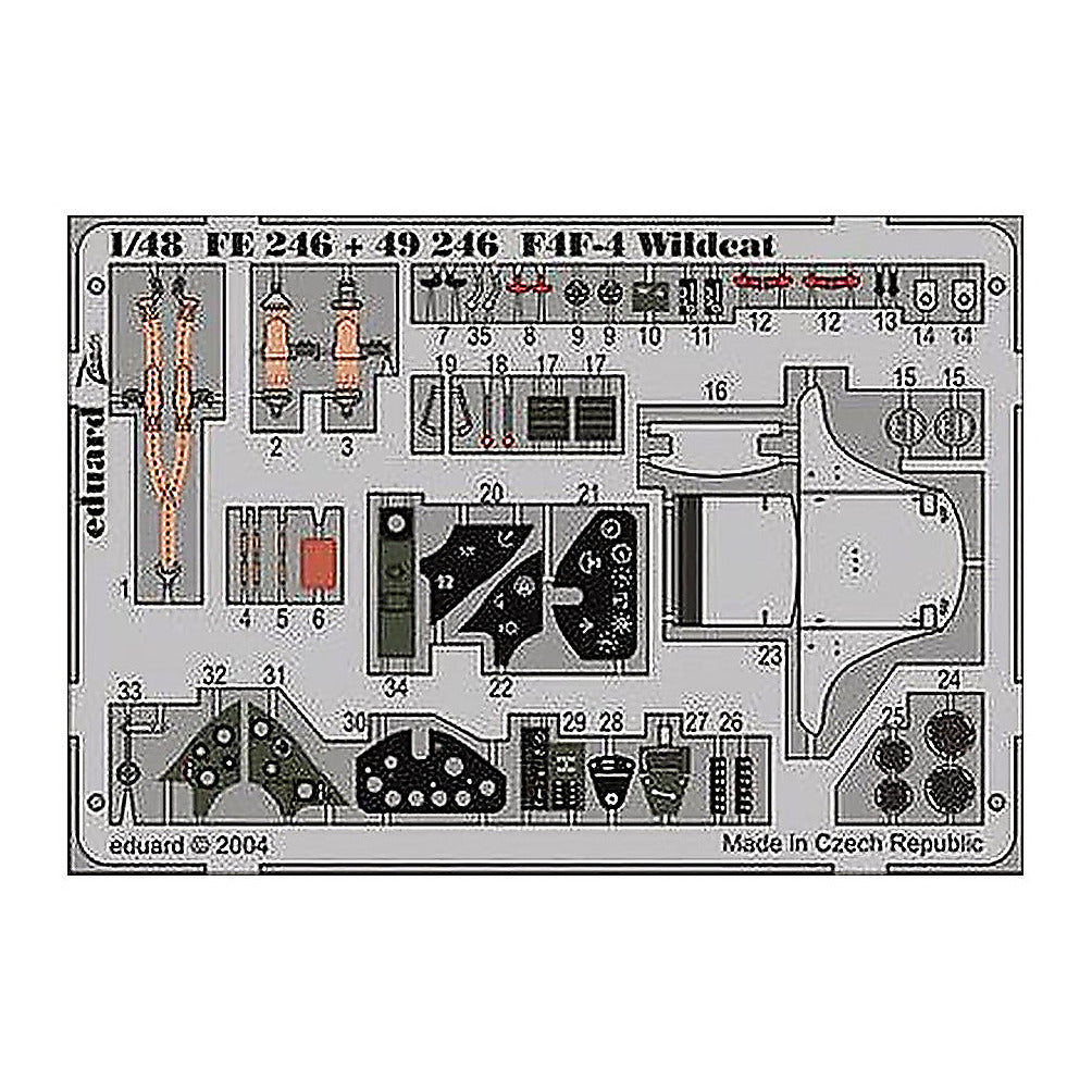 eduard fe246 1 48 wildcat photo etch interior detail set for tamiya