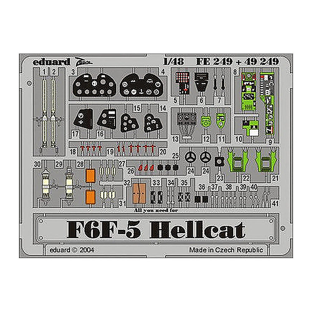eduard fe249 1 48 hellcat photo etch interior detail set for hasegawa