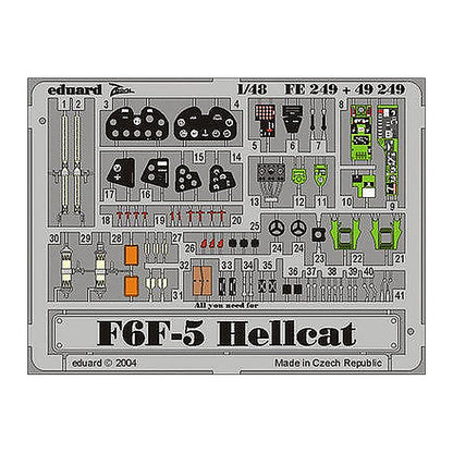 eduard fe249 1 48 hellcat photo etch interior detail set for hasegawa