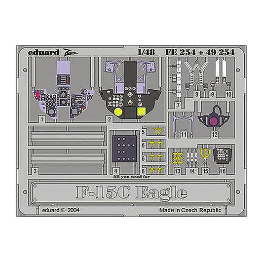 eduard fe254 1 48 f 15c eagle photo etch for academy