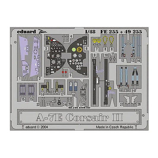 eduard fe255 1 48 a 7e for hasegawa photo etch detail set