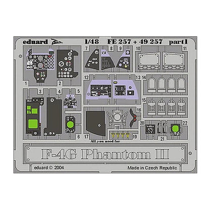 eduard fe257 1 48 f 4g phantom ii photo etch for hasegawa