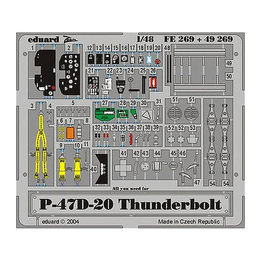 eduard fe269 1 48 p 47d 20 thunderbolt photo etch for hasegawa