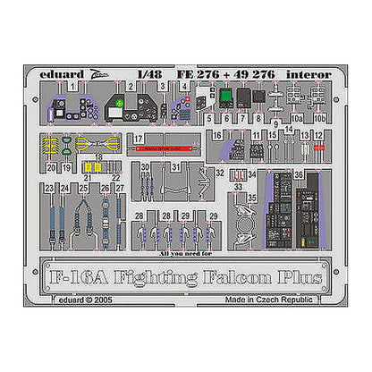 eduard fe276 1 48 f 16a fighting falcon plus interior for hasegawa