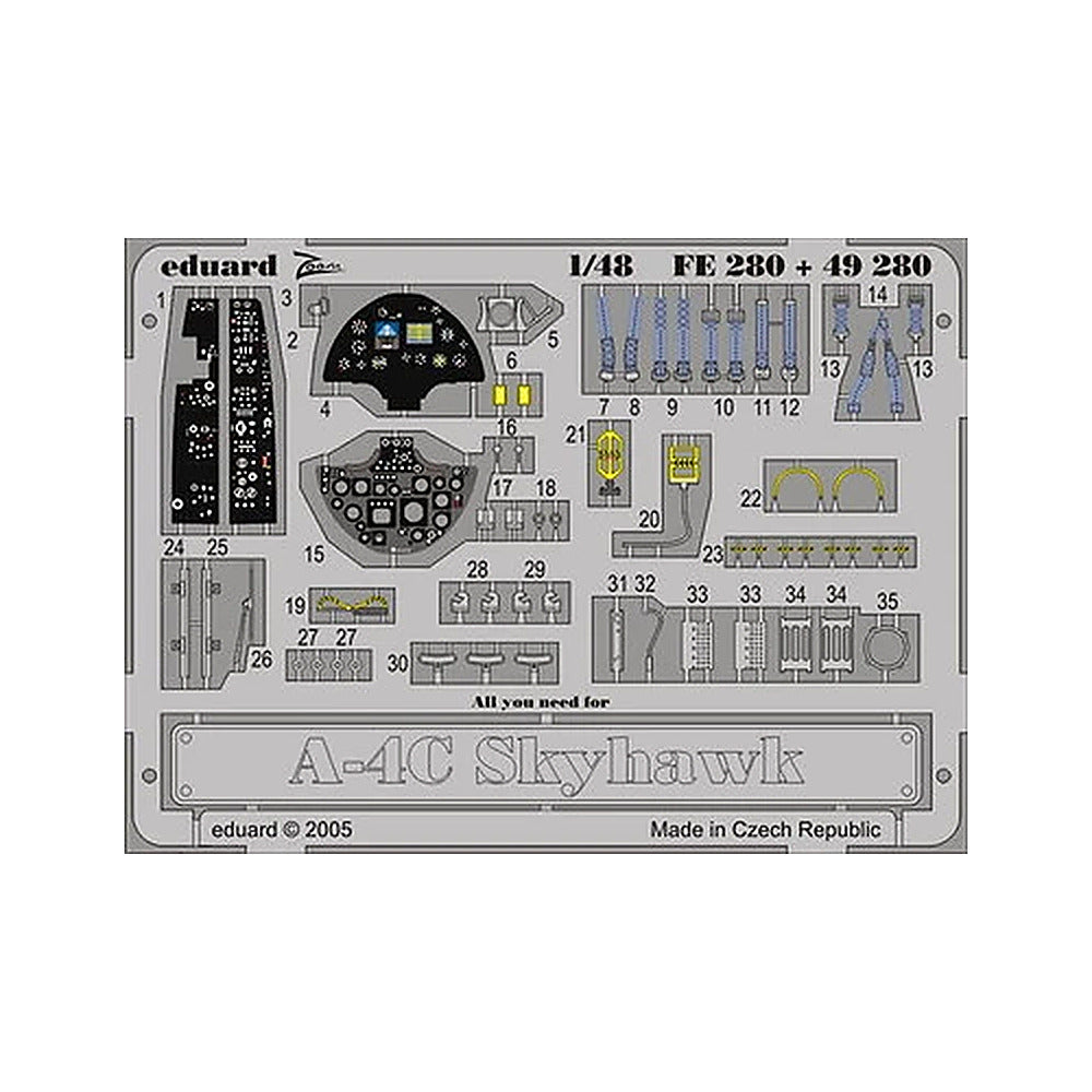 eduard fe280 1 48 a 4c for hasegawa photo etch detail set
