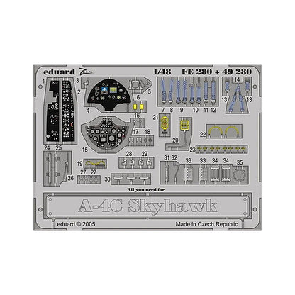eduard fe280 1 48 a 4c for hasegawa photo etch detail set