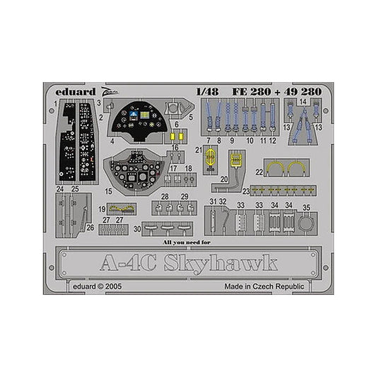 eduard fe280 1 48 a 4c for hasegawa photo etch detail set