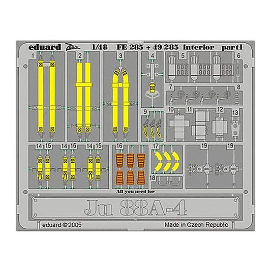 eduard fe285 1 48 ju 88a 4 interior for dragon