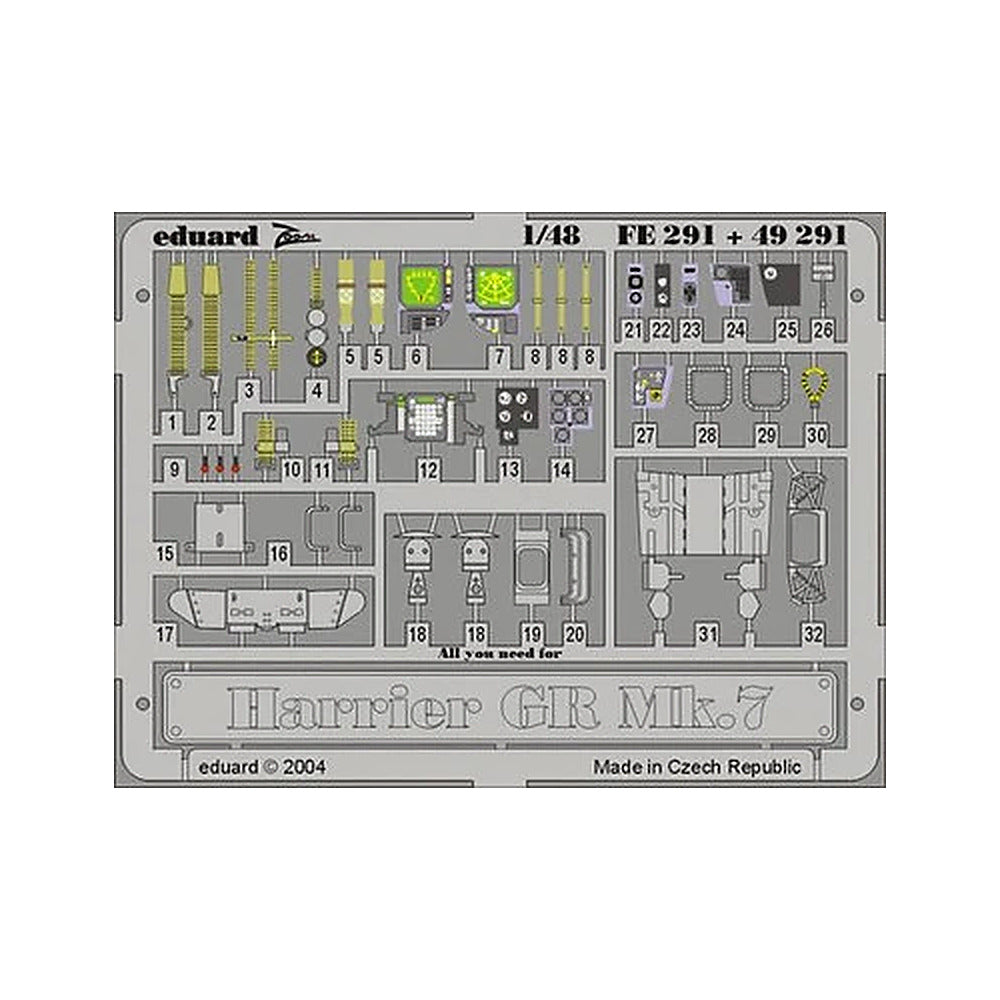 eduard fe291 1 48 harrier gr mk 7 for hasegawa