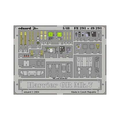 eduard fe291 1 48 harrier gr mk 7 for hasegawa