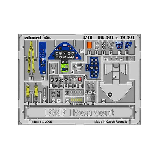 eduard fe301 1 48 for academy hobbycraft photo etch detail set
