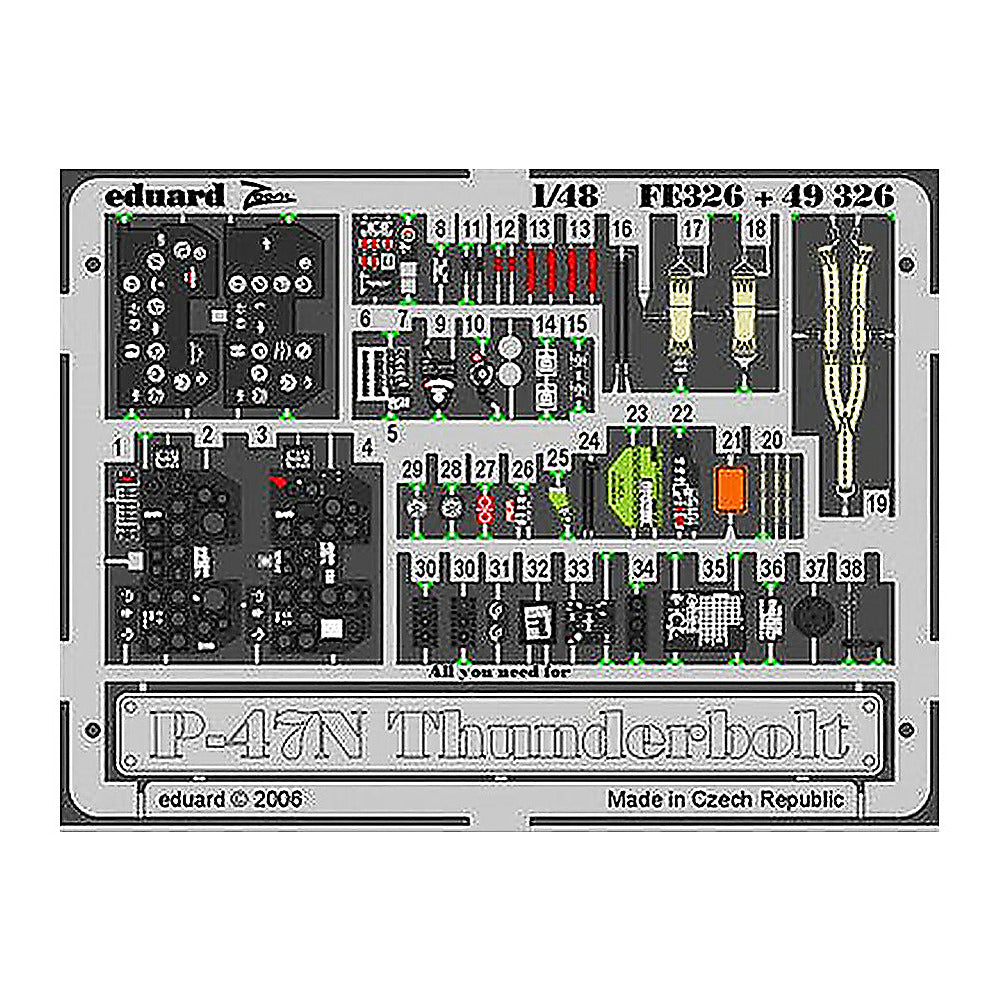 eduard fe326 1 48 p 47n thunderbolt photo etch for academy