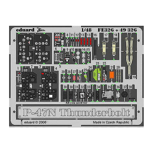 eduard fe326 1 48 p 47n thunderbolt photo etch for academy