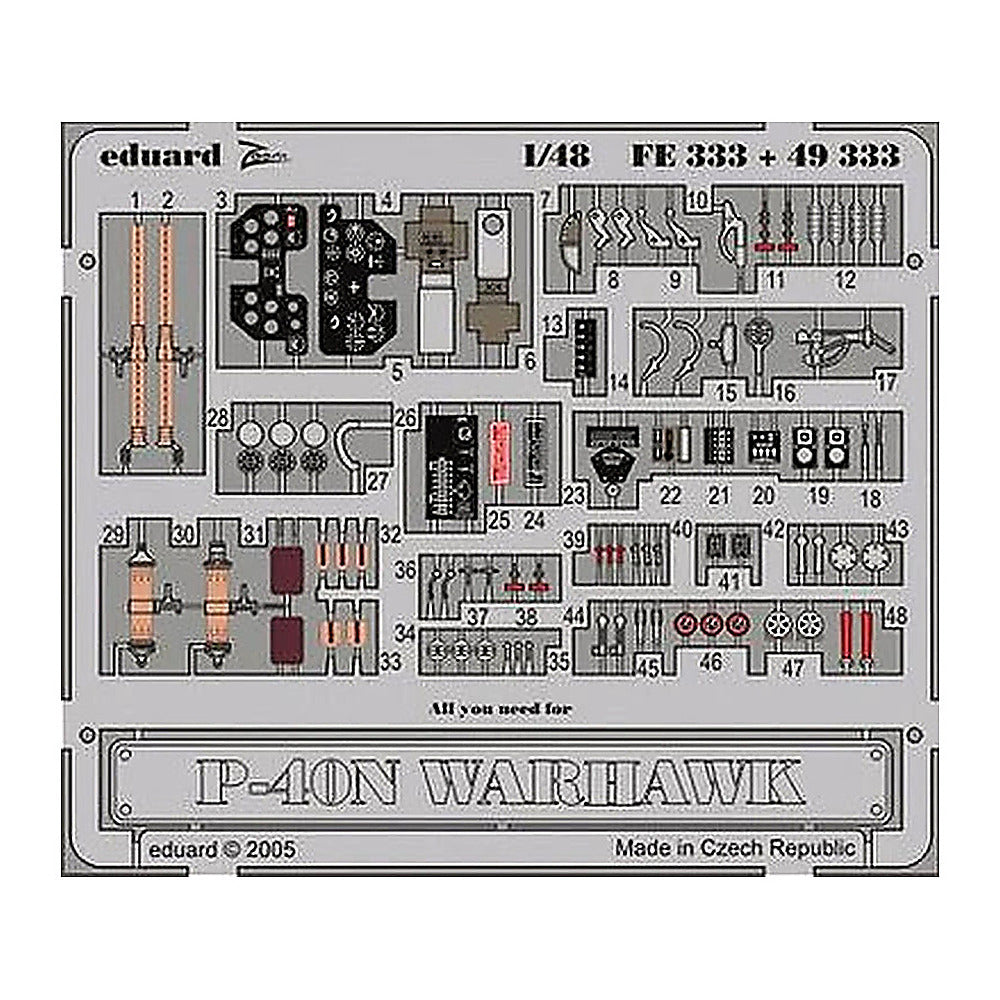 eduard fe333 1 48 p 40n thunderbolt photo etch for hasegawa