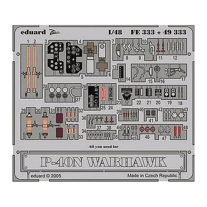 eduard fe333 1 48 p 40n thunderbolt photo etch for hasegawa