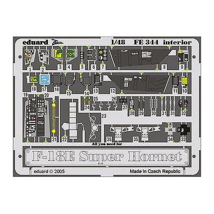eduard fe344 1 48 f 18e super hornet interior for revell