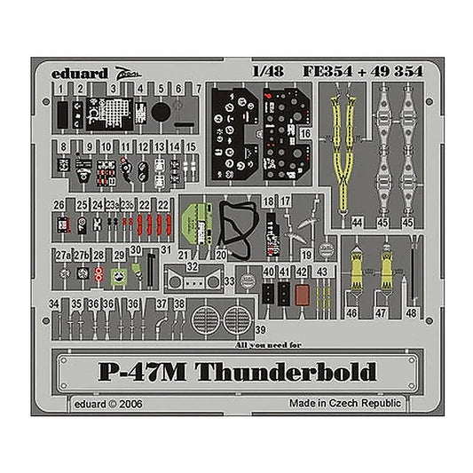 eduard fe354 1 48 p 47m thunderbolt photo etch for tamiya