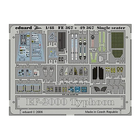 eduard fe367 1 48 ef 2000 typhoon single seater for revell