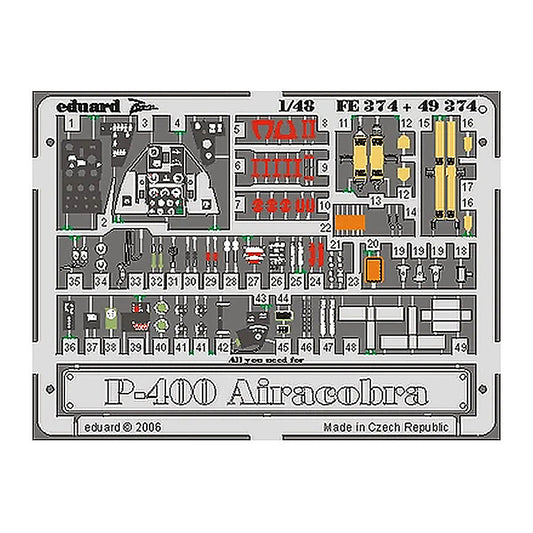eduard fe374 1 48 p 39 p 400 airacobra photo etch for hasegawa