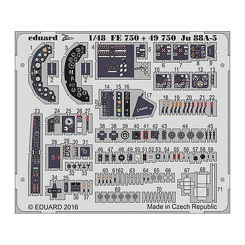 eduard fe750 1 48 ju 88a 5 for icm photo etch detail set
