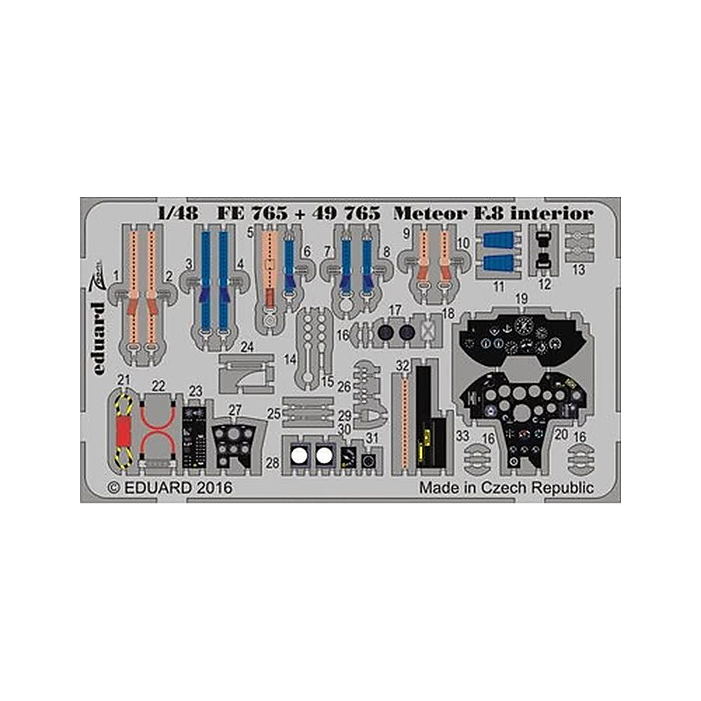 eduard fe765 1 48 meteor f 8 for airfix photo etch detail set