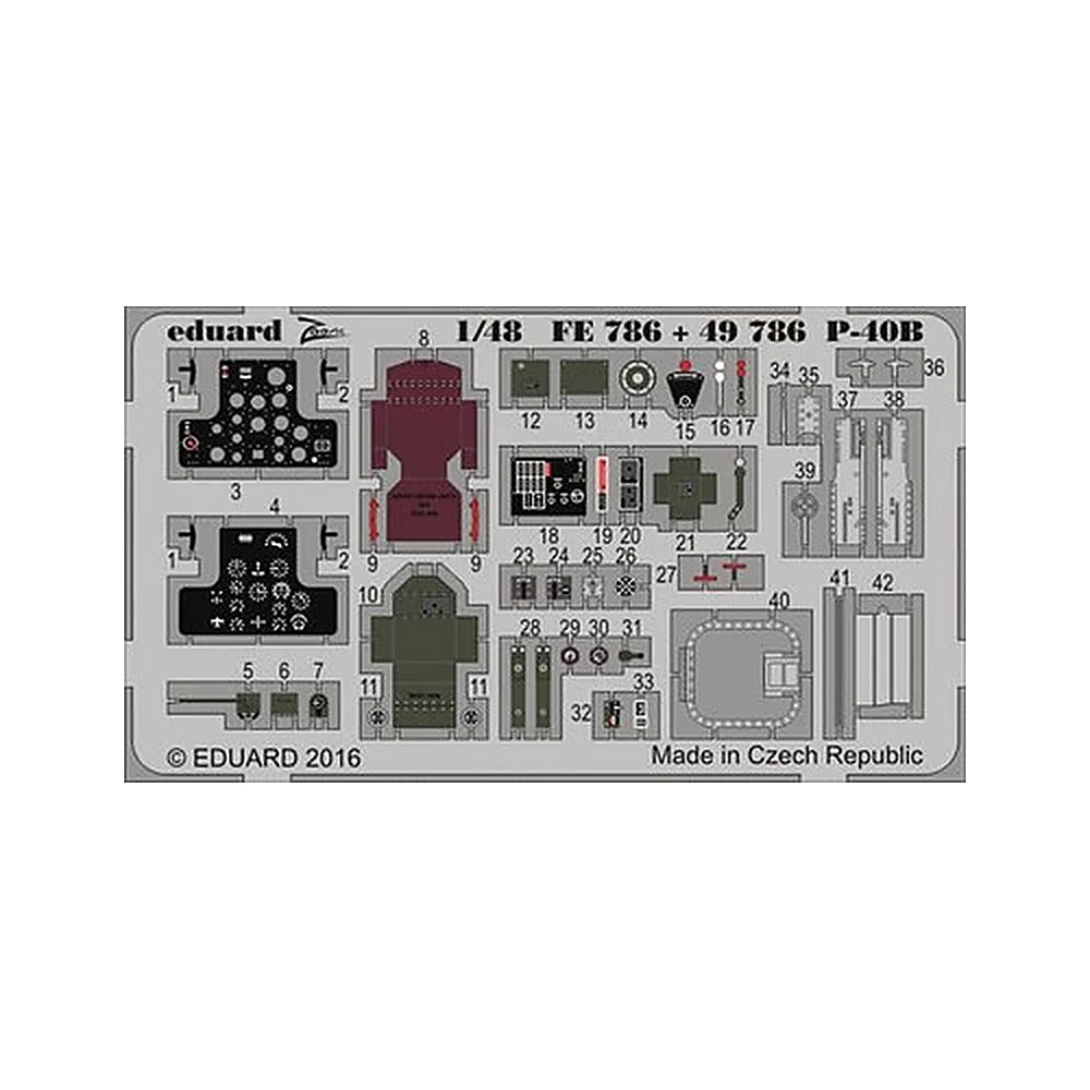 eduard fe786 1 48 p 40b for airfix photo etch detail set