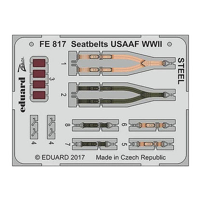 eduard fe817 1 48 seatbelts usaaf wwii steel photo etch