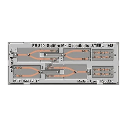 eduard fe840 1 48 spitfire mk ix seatbelts steel for eduard
