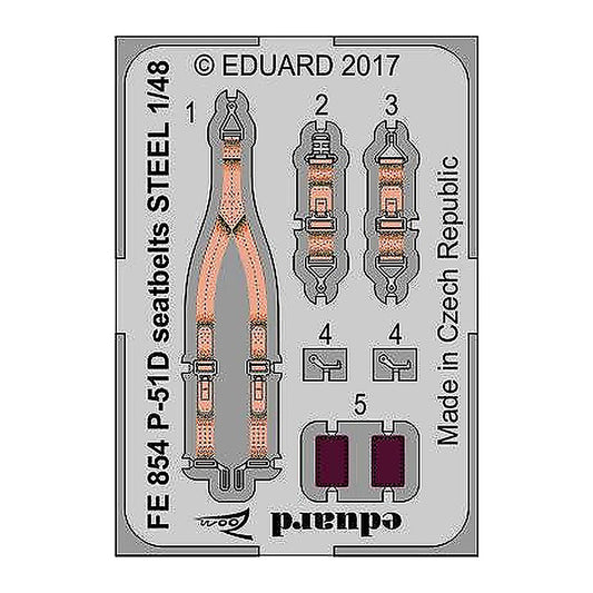 eduard fe854 1 48 p 51d seatbelts steel for airfix