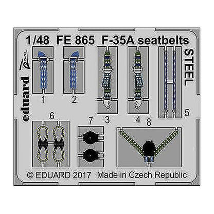 eduard fe865 1 48 f 35a seatbelts steel photo etch interior detail set