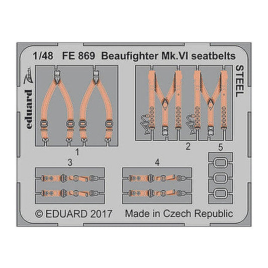 eduard fe869 1 48 beaufighter mk vi seatbelts steel for tamiya